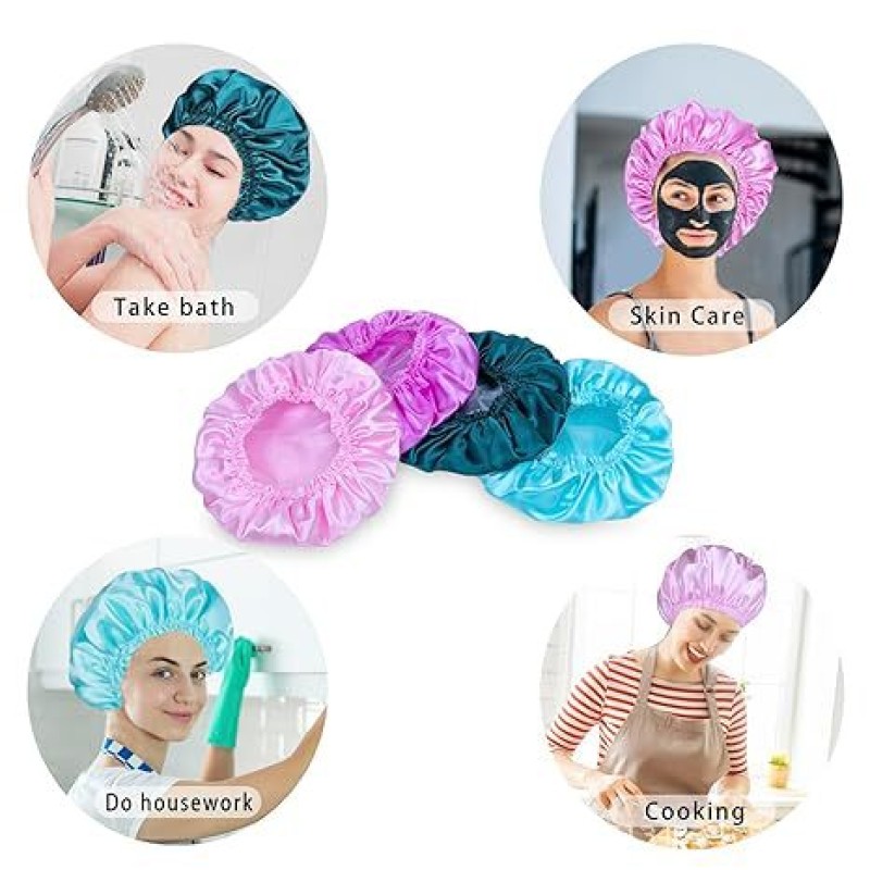 Shower Cap Supplier - Double Layer Satin Peva Waterproof Universal