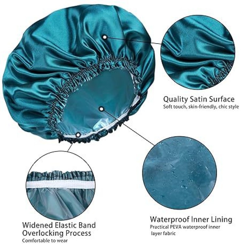 Shower Cap Supplier - Double Layer Satin Peva Waterproof Universal
