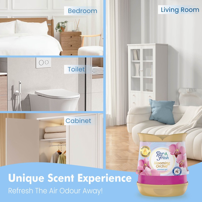 Gel Air Freshener Supplier - 200g Blooming Orchid Scented Office Car Hotels