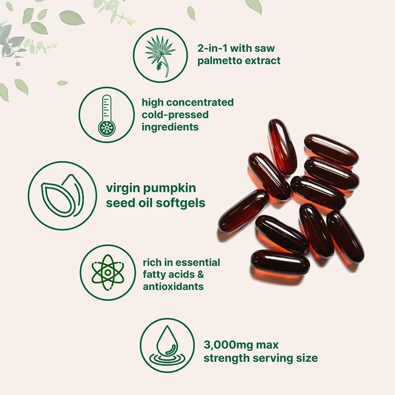 Factory Source Wholesale Cross Border Popular 180 Pack Soft Capsule of Pumpkin Seed Oil and Aloe Vera Extract Special Offer