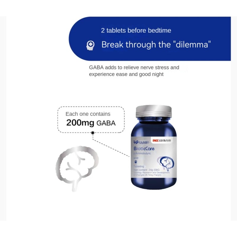 Own Brand Y-Aminobutyric Acid (GABA) Capsules for Sleep Disorders Stress Relief Peaceful Sleep Without Melatonin Dependency