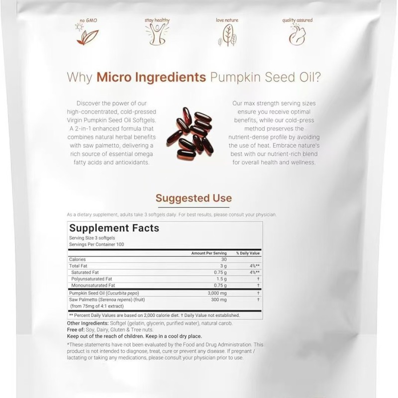 Factory Source Wholesale Cross Border Popular 180 Pack Soft Capsule of Pumpkin Seed Oil and Aloe Vera Extract Special Offer