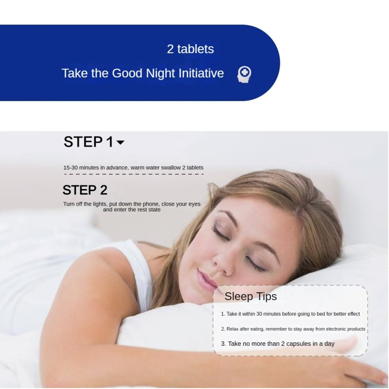 Own Brand Y-Aminobutyric Acid (GABA) Capsules for Sleep Disorders Stress Relief Peaceful Sleep Without Melatonin Dependency