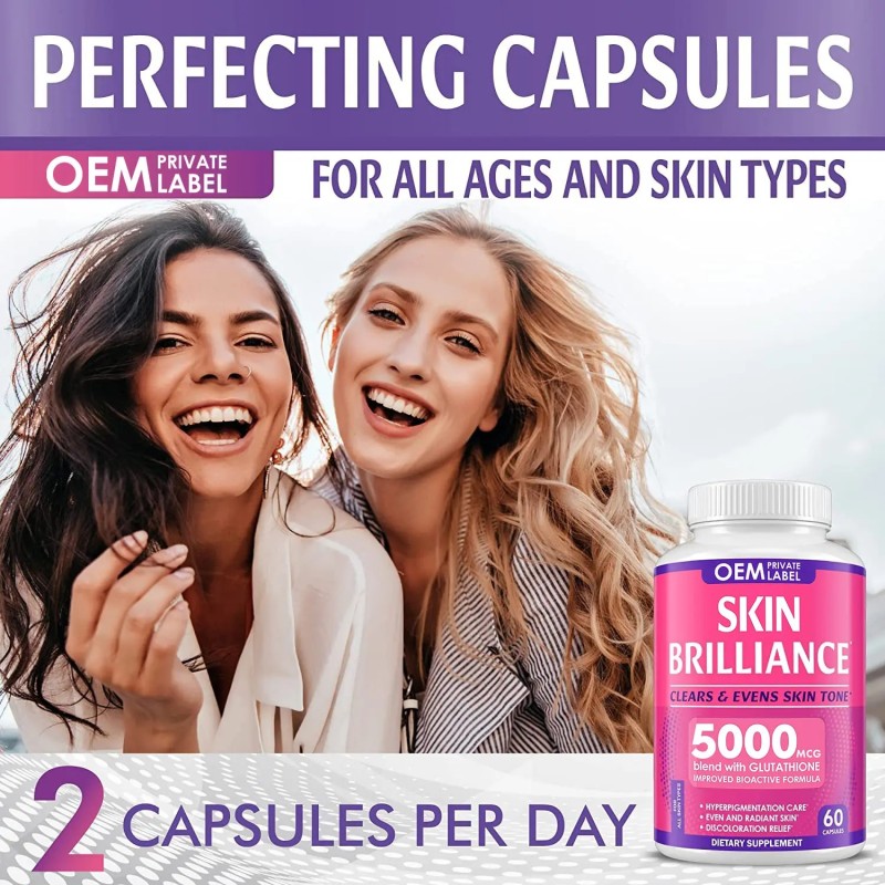 Glutathione Capsules Manufacturer - Private Label Beauty Skin Whitening 2000mcg