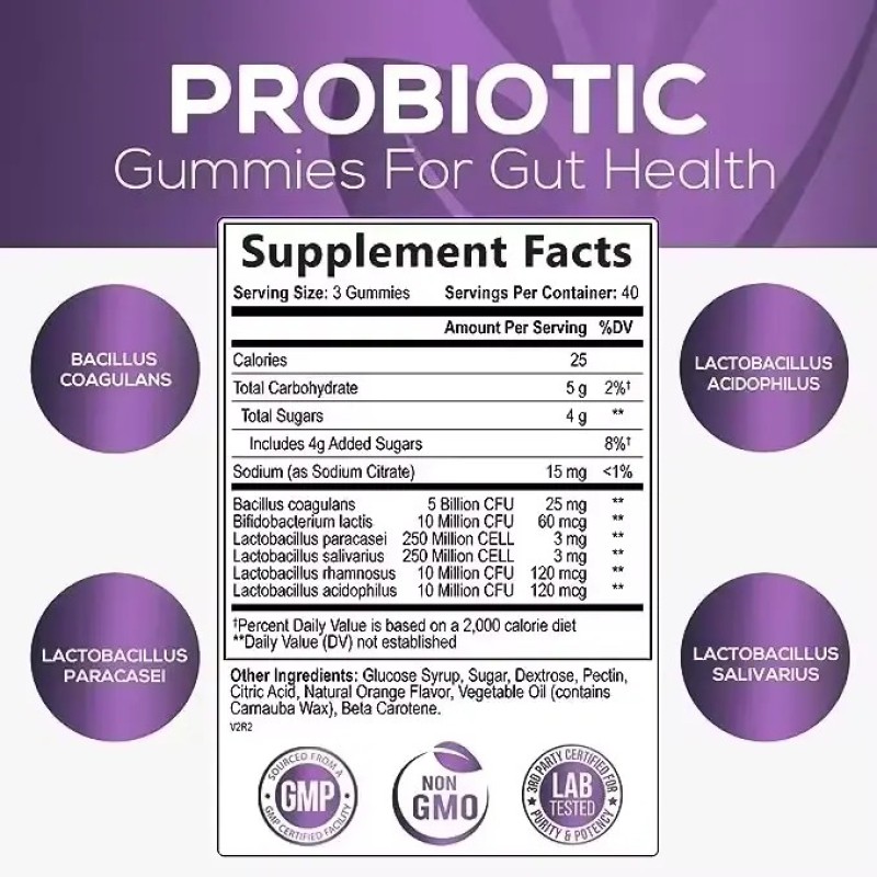 Probiotic Gummies Factory - Hot 10 Billion CFU Sugar Free Immune Digestion