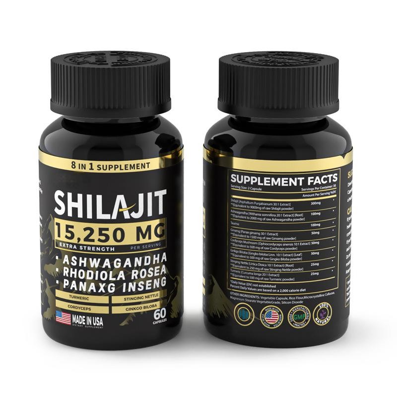 Adult Vitamins Capsule Factory - 8 in 1 Combination Shilajit Ashwagandha