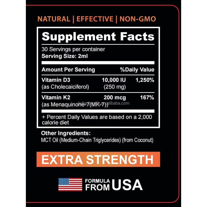 Vitamin D Drops Supplier - OEM Private Label Organic D3 K2 MCT Omega