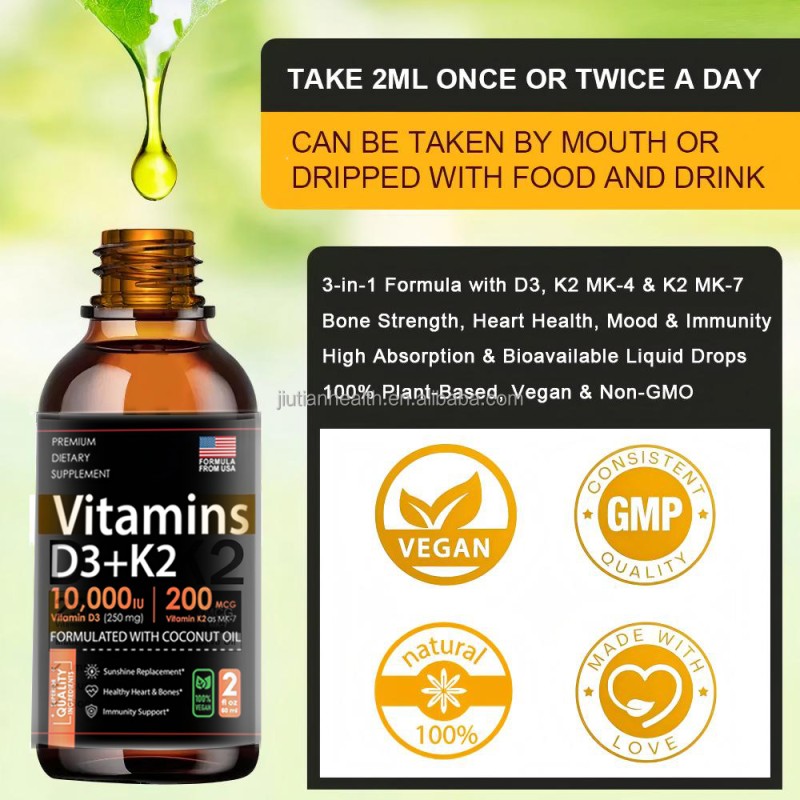 Vitamin D Drops Supplier - OEM Private Label Organic D3 K2 MCT Omega