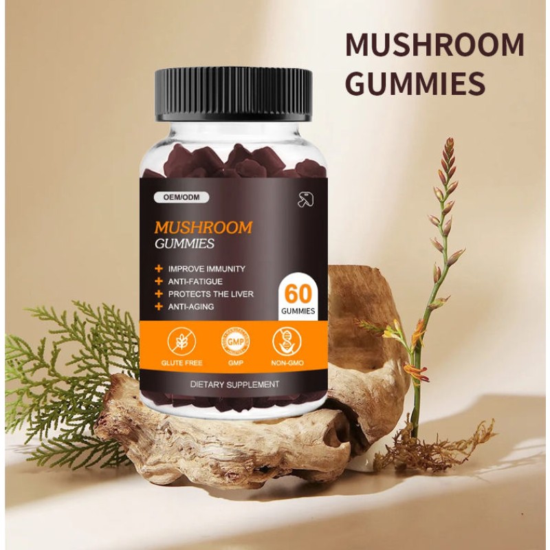 Mushroom Gummies Supplier - OEM Vegan Energy Boosting Brain Immunity