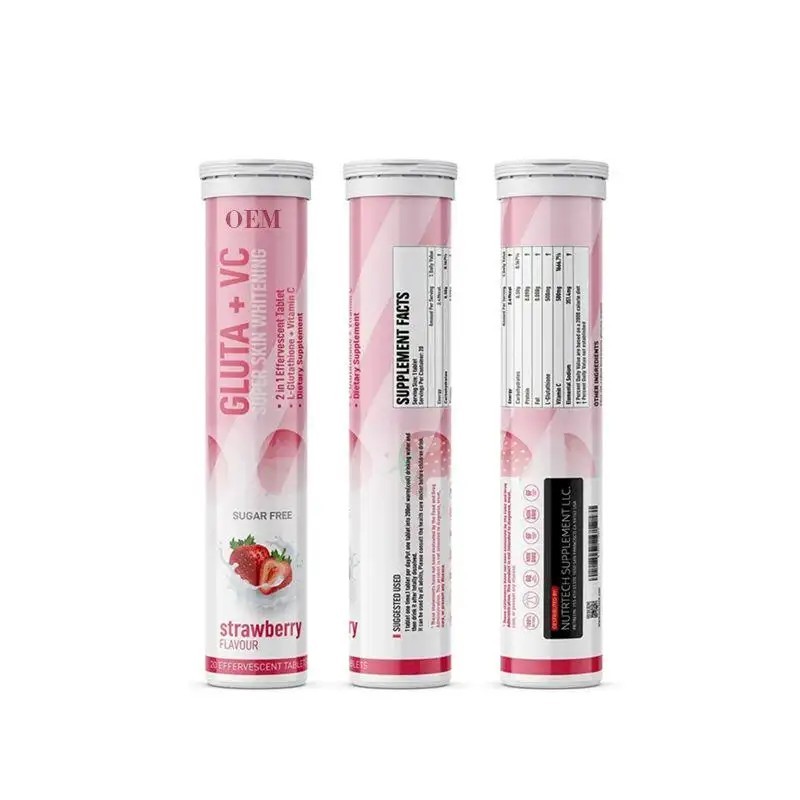 Glutathione Tablets Supplier - GMP Private Label 500mg Fruit Flavored Effervescent