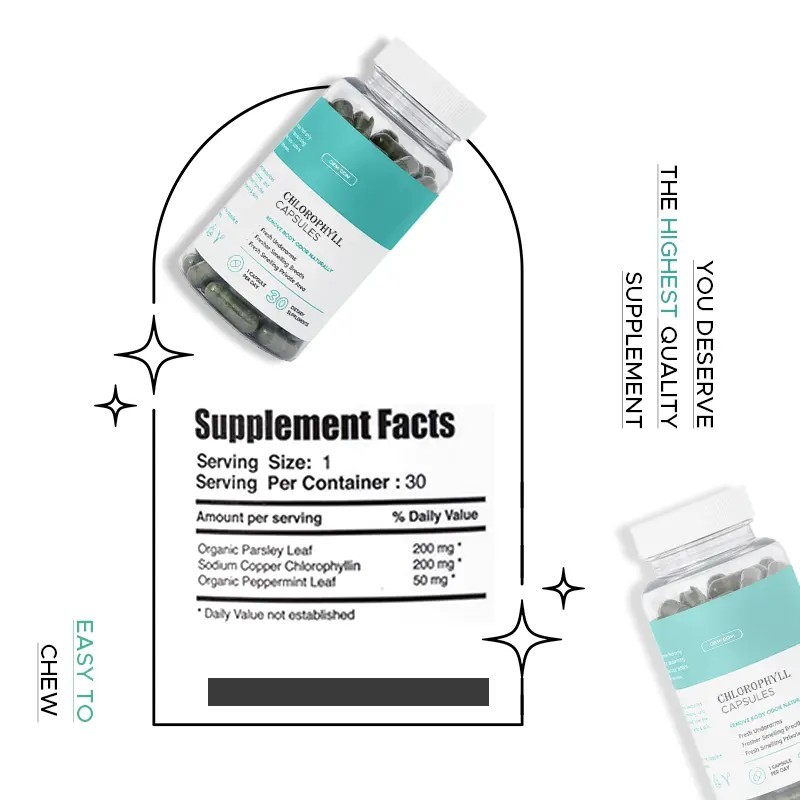 Chlorophyllin Capsules Factory - Body Odor Control Herbal Supplements Fresh
