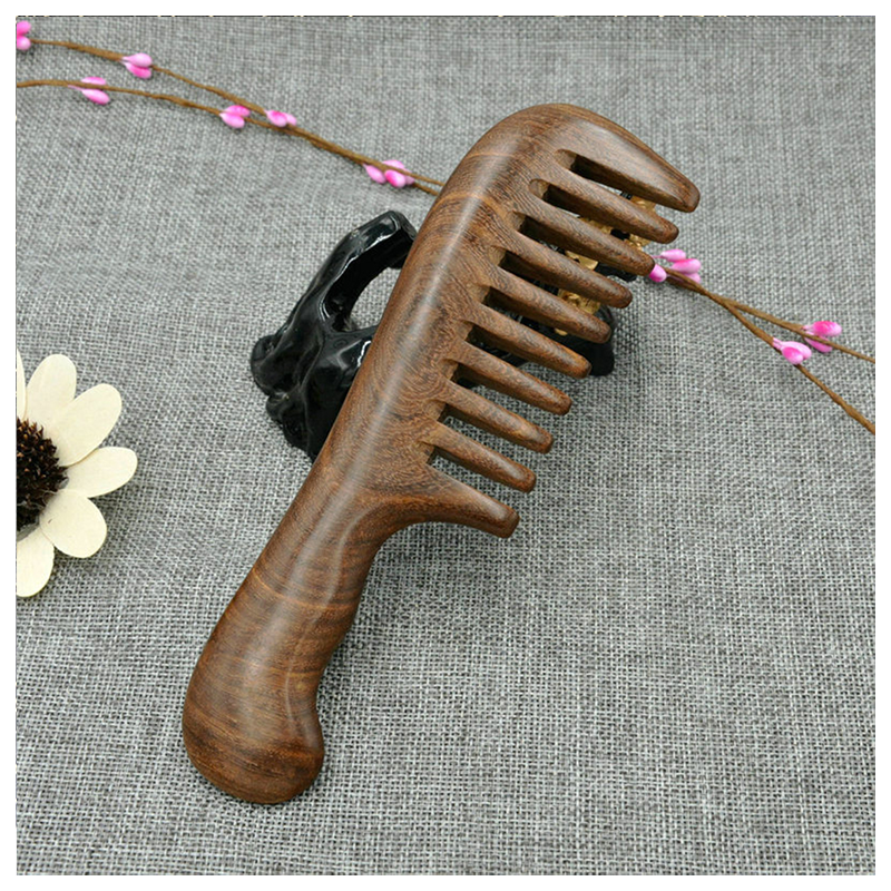 Wooden Comb Factory - Sandalwood Natural Green Massage Antistatic Wide Tooth