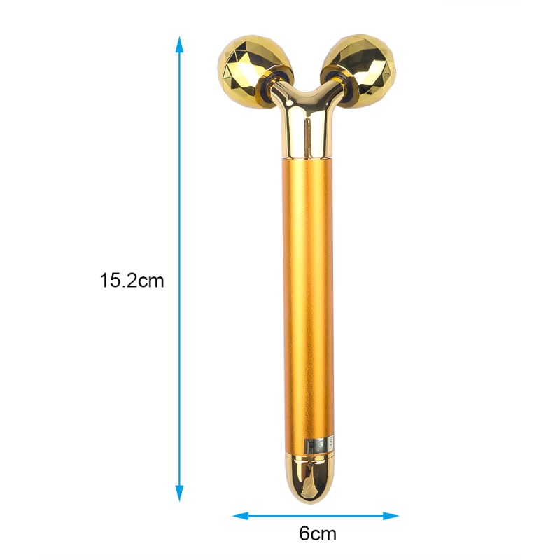 Gold Facial Massager Supplier - Private Label Handheld Electric Vibrating EU Plug