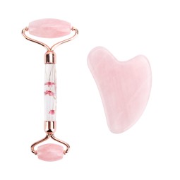Jade Roller Set Manufacturer - Heart Shape Rose Quartz Manual Facial Massager