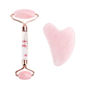 Jade Roller Set Manufacturer - Heart Shape Rose Quartz Manual Facial Massager