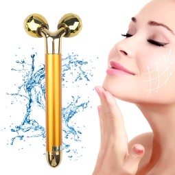 Gold Facial Massager Supplier - Private Label Handheld Electric Vibrating EU Plug