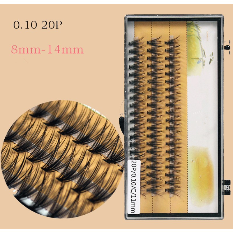 Russian Volume Eyelashes Supplier - Natural 0.07 Premade 20D Black Mega Mink