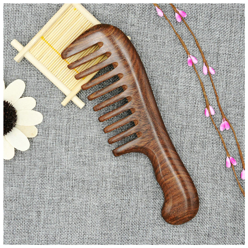 Wooden Comb Factory - Sandalwood Natural Green Massage Antistatic Wide Tooth
