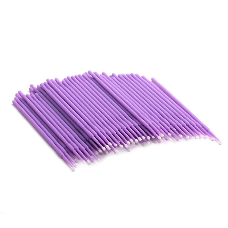 Microbrush Eyelash Tools Factory - 100Pcs Disposable Lash Removing Swab Plastic