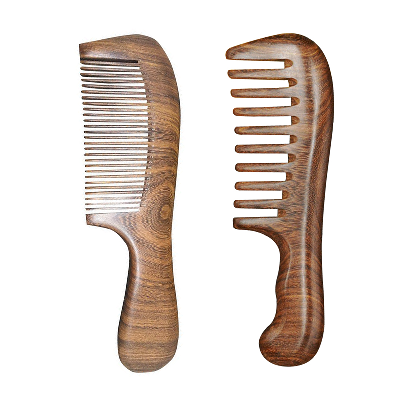 Wooden Comb Factory - Sandalwood Natural Green Massage Antistatic Wide Tooth