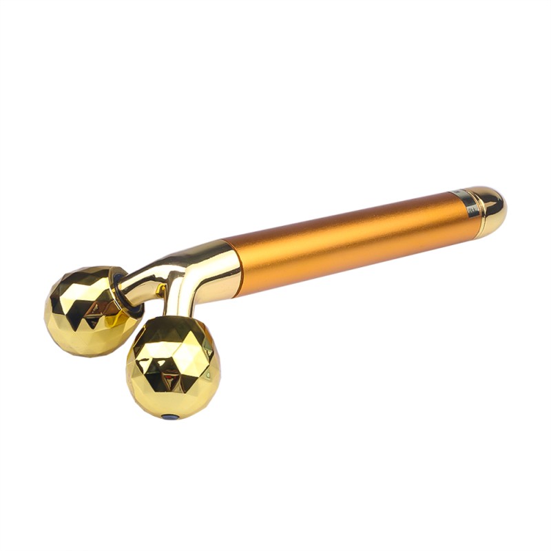 Gold Facial Massager Supplier - Private Label Handheld Electric Vibrating EU Plug