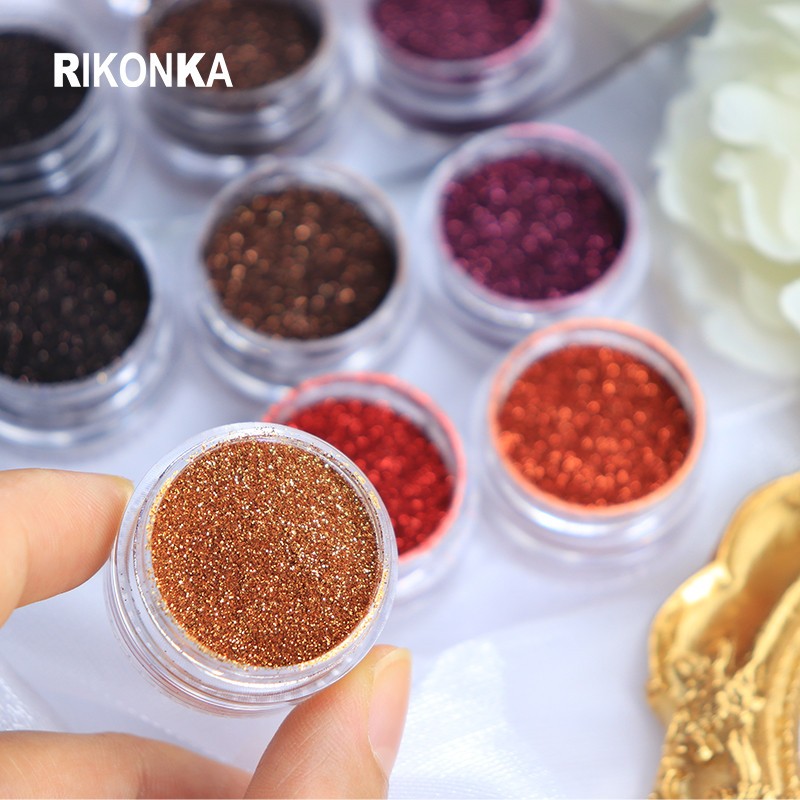 Nail Glitter Powder Supplier - 0.1mm Shiny Sugar Chrome 6 Colors Acrylic