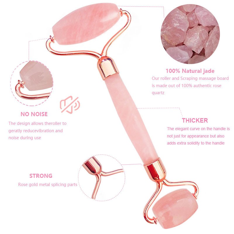 Face Jade Roller Factory - 2023 Online Bestseller 100% Natural Rose Quartz