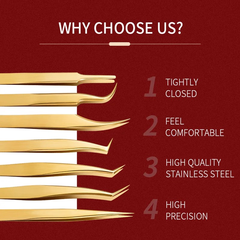 Eyelash Tweezers Manufacturer - Wholesale Stainless Steel Gold