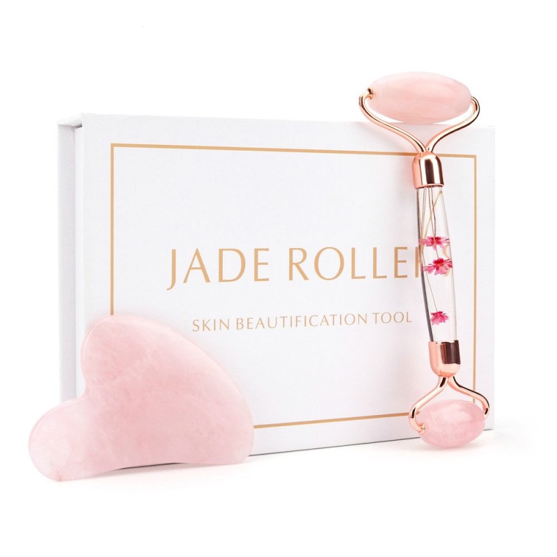 Jade Roller Set Manufacturer - Heart Shape Rose Quartz Manual Facial Massager