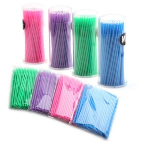 Microbrush Eyelash Tools Factory - 100Pcs Disposable Lash Removing Swab Plastic