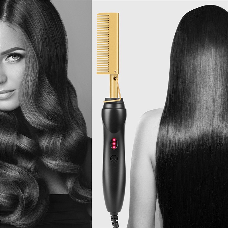 Hair Straightener Supplier - Wholesale Gold Color Electric Comb
