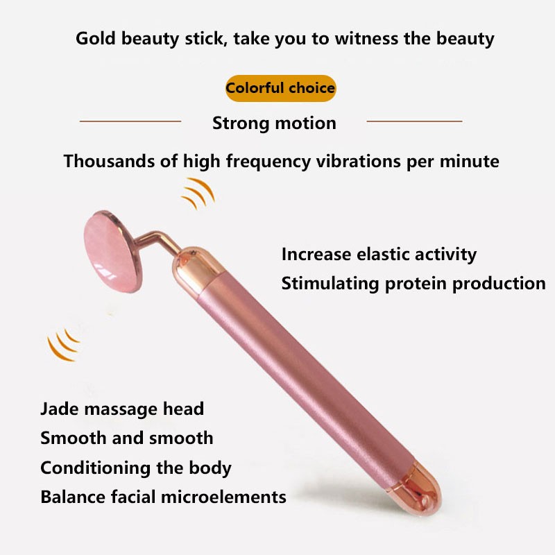 Electric Jade Roller Supplier - 2021 Custom Logo Rose Quartz Vibrating Massager