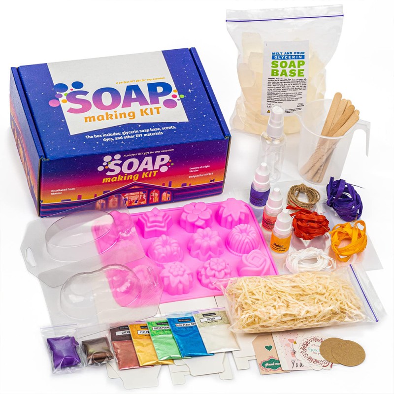 DIY Soap Making Kit Factory - Adults Kids Handmade Glycerin Custom Fragrance