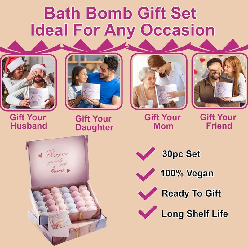 Marbleized Bath Bomb Factory - 30pc Spa Gift Set