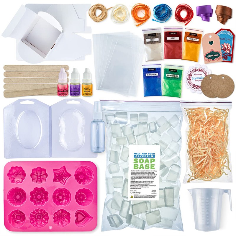 DIY Soap Making Kit Factory - Adults Kids Handmade Glycerin Custom Fragrance