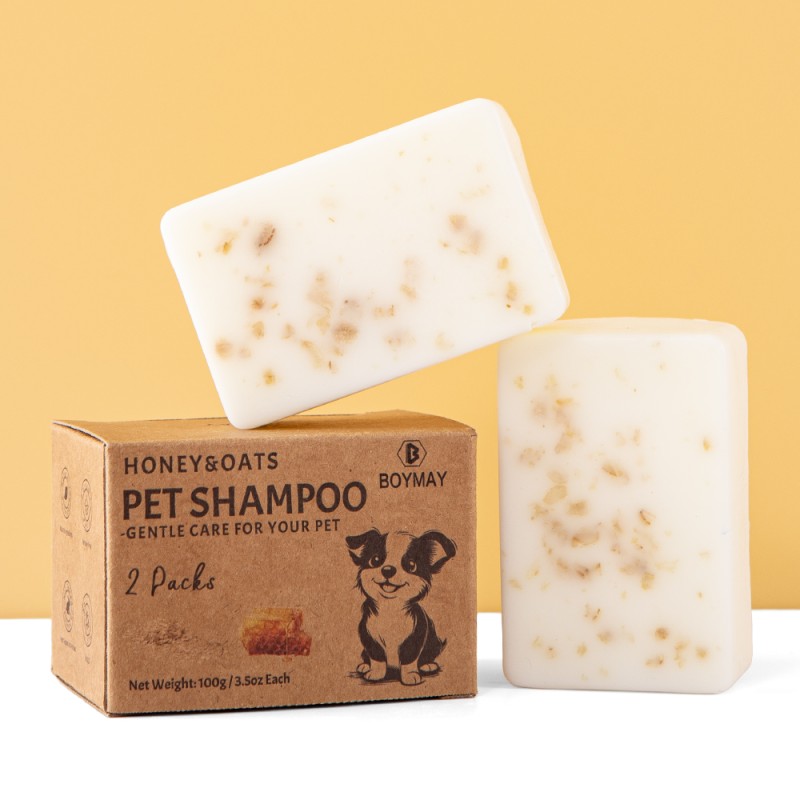Dog Shampoo Bar Manufacturer - Custom 2 Pack Pet Hair Care Honey Oats
