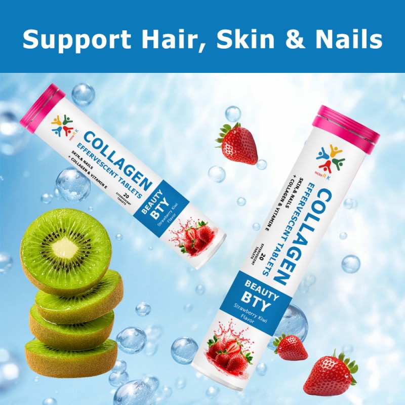 Collagen Effervescent Tablets Supplier - OEM ODM Skin Hair Nails Biotin Beauty