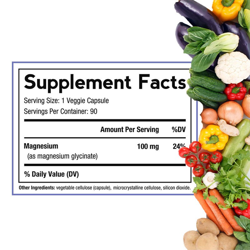 Magnesium Glycinate Capsules Supplier - Private Label Adult Muscles Energy Support