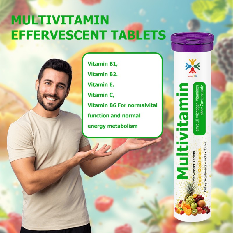 Multivitamins Effervescent Tablets Supplier - Custom Label OEM Energy Immunity Daily