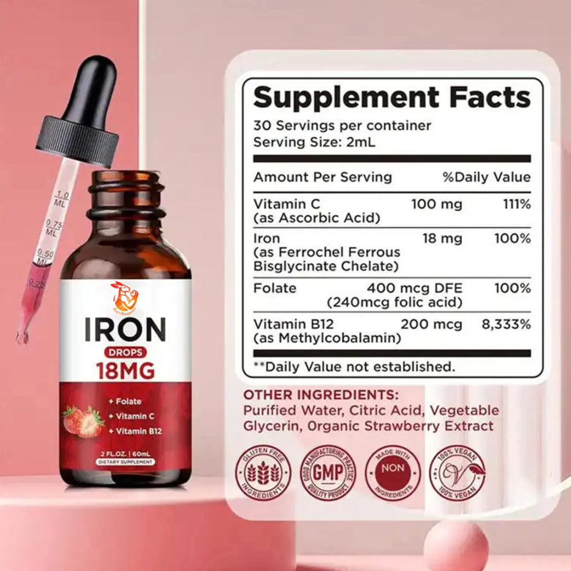 Iron Liquid Drops Supplier - Factory Wholesale Red Blood Cells Vitamin C Women
