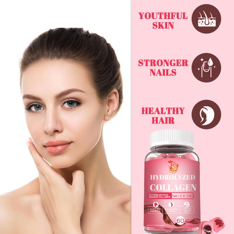 Hydrolyzed Collagen Gummies Factory - OEM ODM Skin Nails Hair Biotin Vitamin