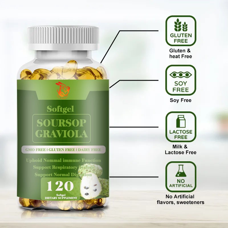 Soursop Softgels Supplier - High Quality Organic Graviola Herbal Adult Skin