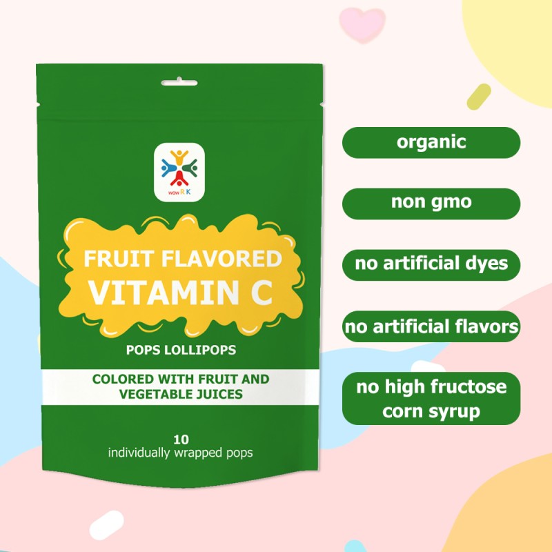 Vitamin C Lollipops Manufacturer - High Potency 10pcs Fruit Candy Kids Immunity