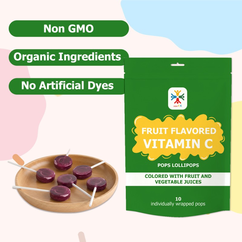 Vitamin C Lollipops Manufacturer - High Potency 10pcs Fruit Candy Kids Immunity