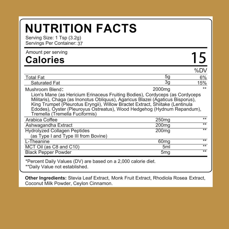 Mushroom Coffee Supplier - Private Label Ashwagandha Immune Mental Clarity