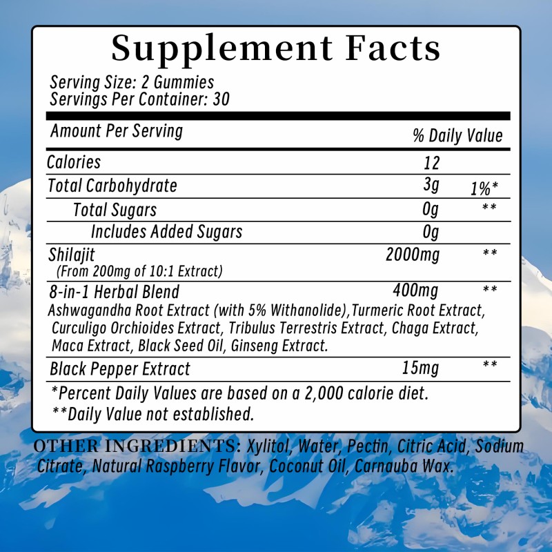 Shilajit Gummies Supplier - Factory Himalaya 200mg Immune Health Herbal