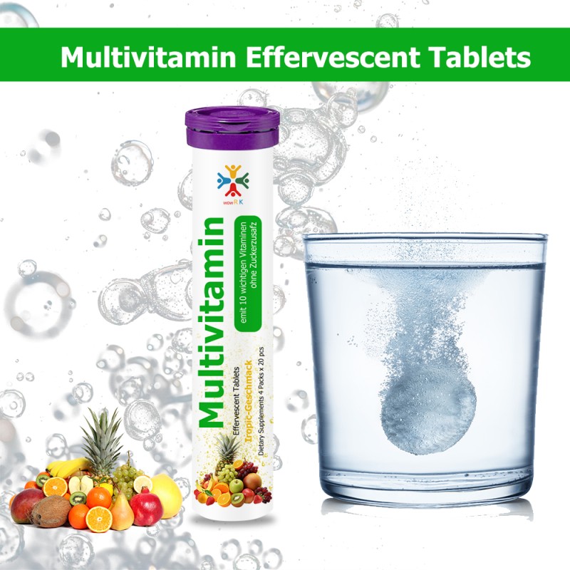 Multivitamins Effervescent Tablets Supplier - Custom Label OEM Energy Immunity Daily