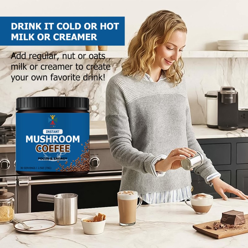 Natural Mushroom Coffee Factory - OEM Factory Reishi Turkey Tail Energy Focus