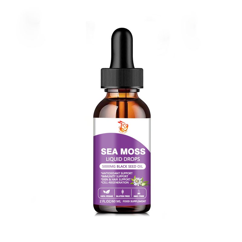 Sea Moss Liquid Drops Factory - Black Seed Oil Soursop Elderberry Antioxidant Skin