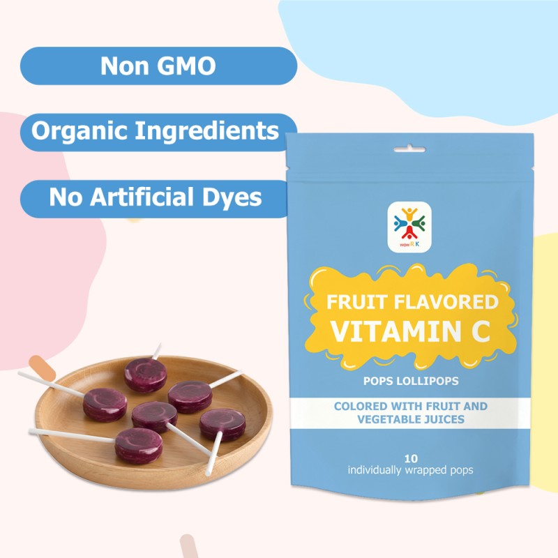Vitamin C Lollipops Factory - Factory Wholesales Organic Fruit Flavored Immune